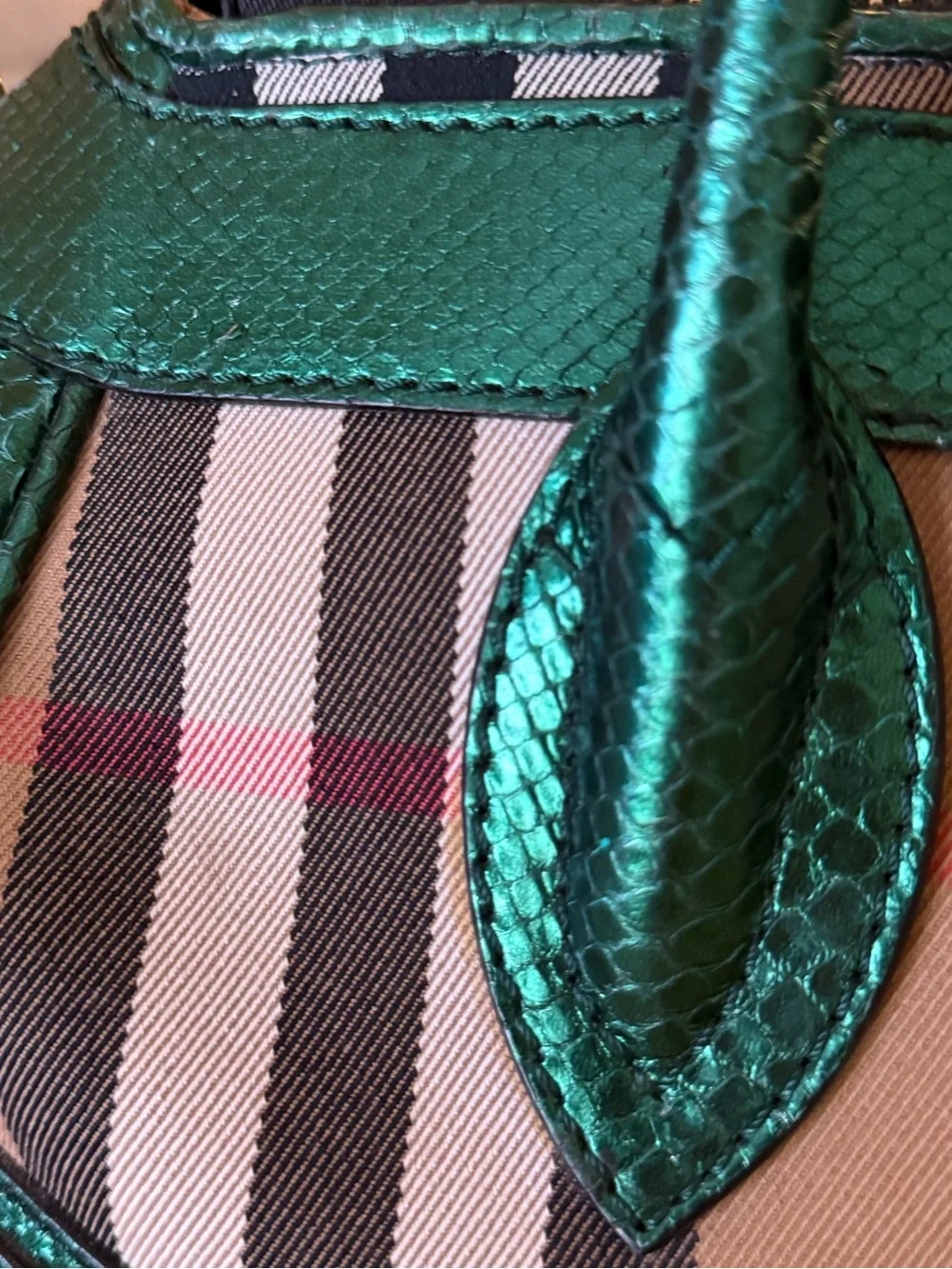 Burberry Prorsum “The Blaze” python skin trim medium size bag